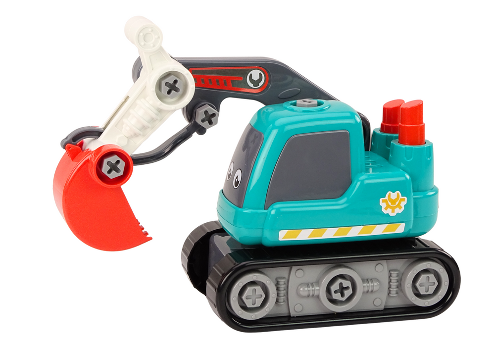 Cartoon Crawler Excavator For Turning Diy Turquoise