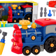 Cartoon Turning Locomotive Diy Navy Blue