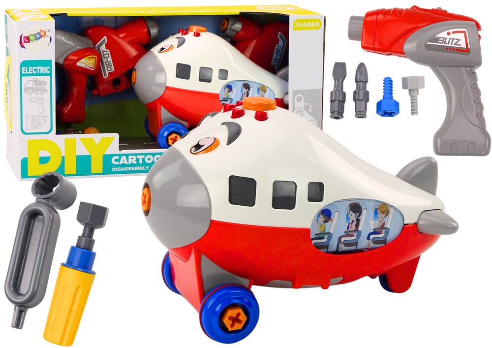 Cartoon Airplane Twisting Wings Diy Red