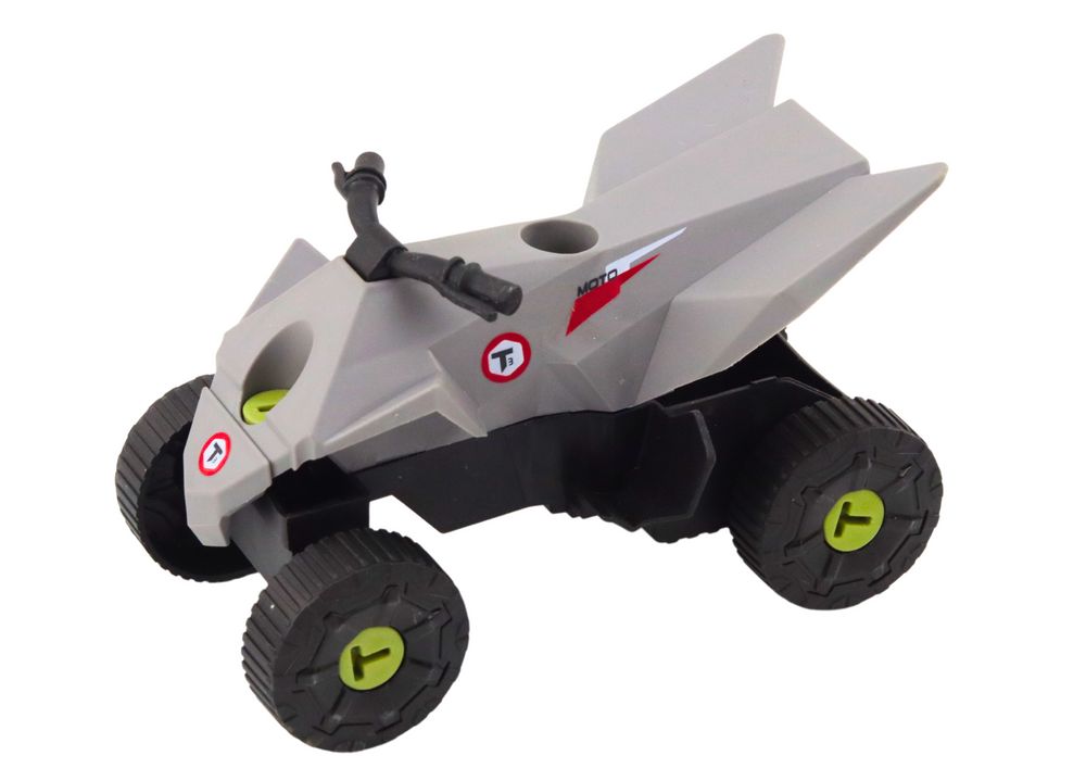 Set Of Modern Car With Quad For Disassembly Diy Gray