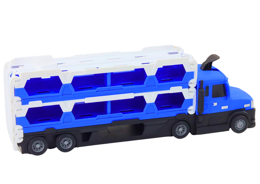 Lora Tow Truck Race Track 2in1 Lights Sounds Signs Cars Blue