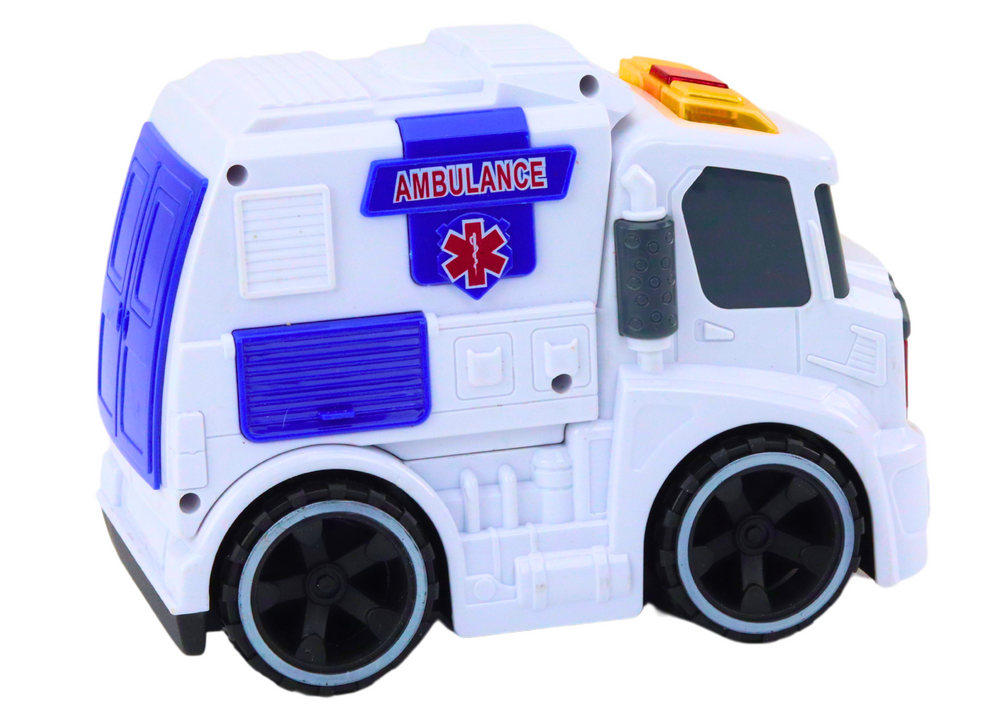 Ambulance Ambulance Geluiden Lichten Rijden Auto Ambulance Wit