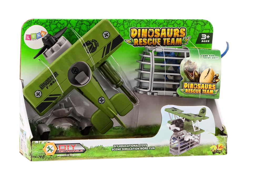 Plane Light Plane Transporting Dinosaurs Cage Unscrewable Green