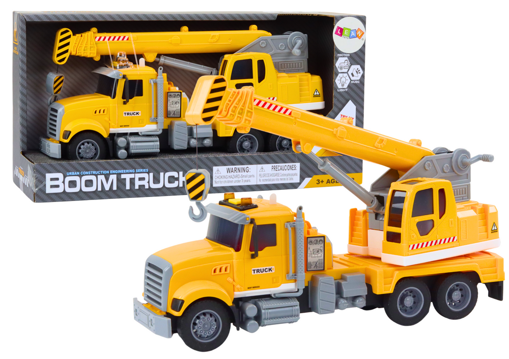 Truck Yellow Crane With Friction Drive Light And Sound Effects