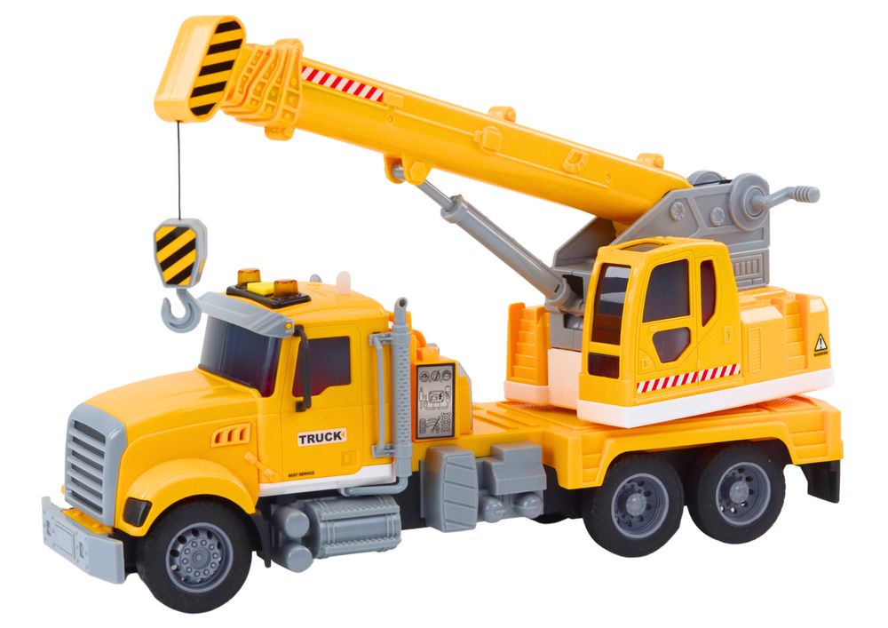Truck Yellow Crane With Friction Drive Light And Sound Effects