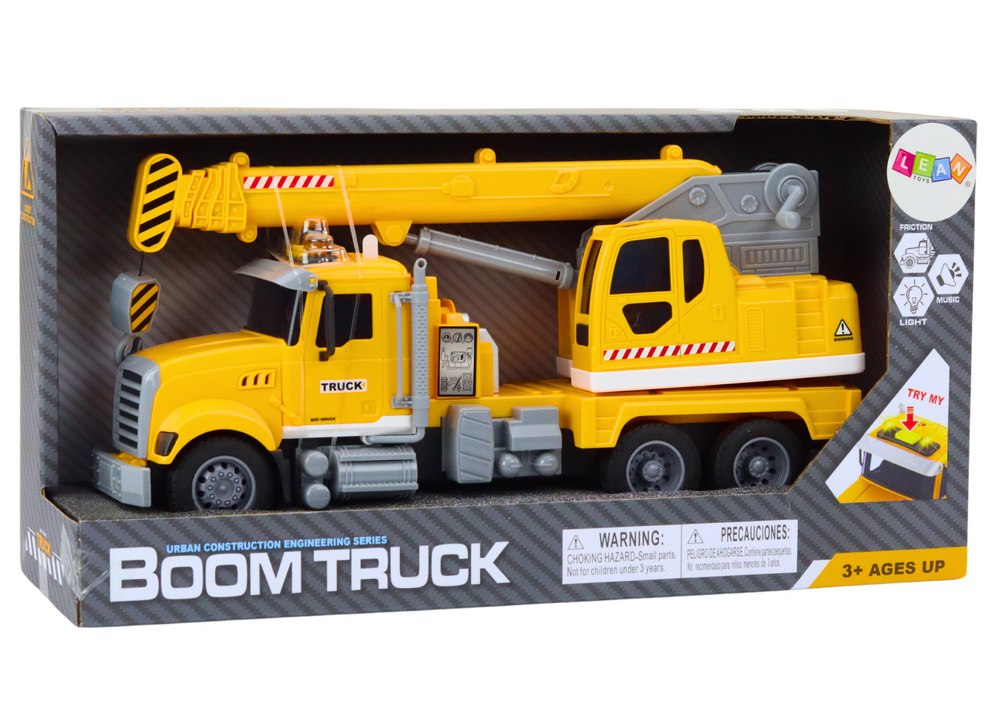 Truck Yellow Crane With Friction Drive Light And Sound Effects