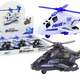 Police Helicopter White Or Black Friction Drive Light And Sound