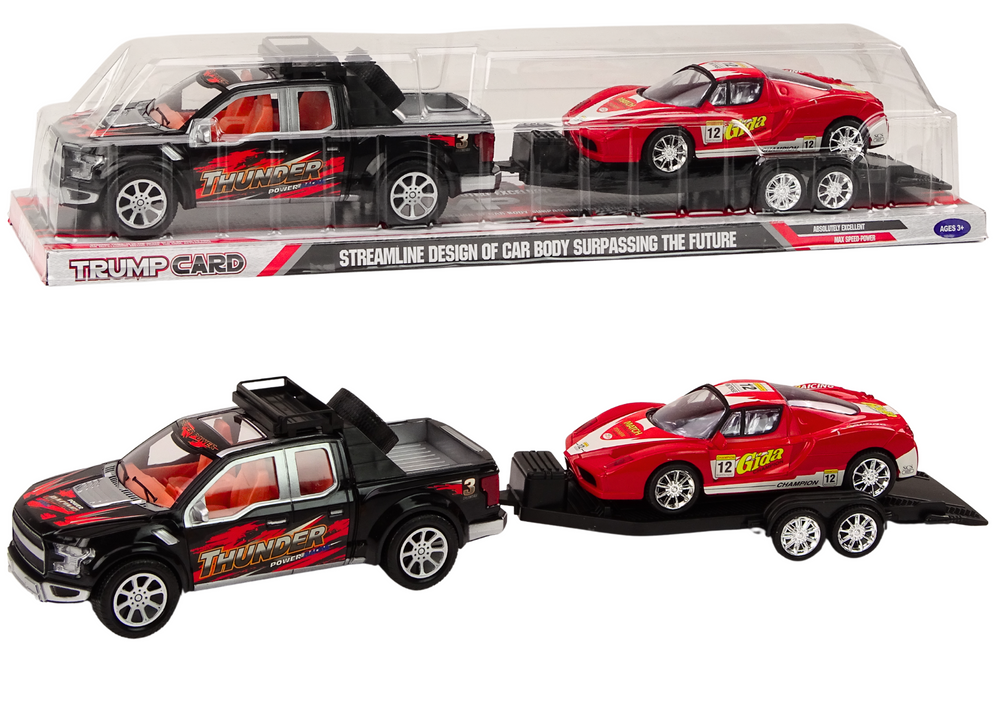 Camioncino con carro attrezzi Semirimorchio per auto sportive Set fuoristrada