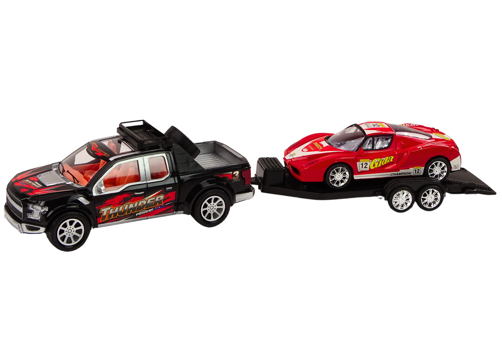 Camioncino con carro attrezzi Semirimorchio per auto sportive Set fuoristrada