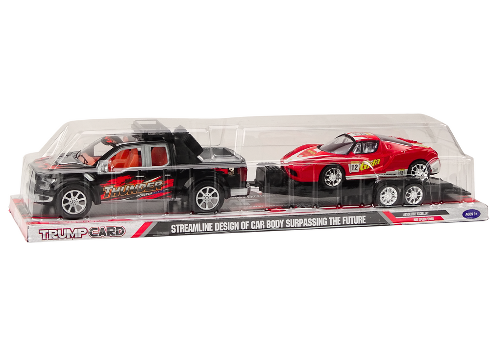 Camioncino con carro attrezzi Semirimorchio per auto sportive Set fuoristrada