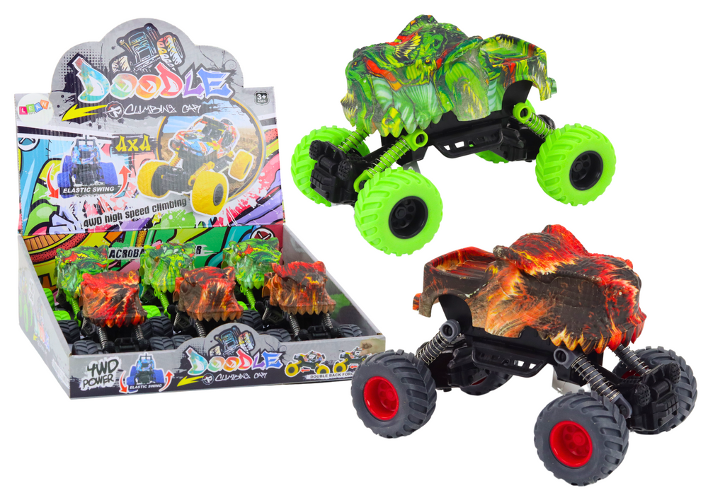 Dinosaur Car Friction Drive Red Or Green Off-road