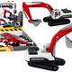 Crawler Excavator White And Red Metal Bucket