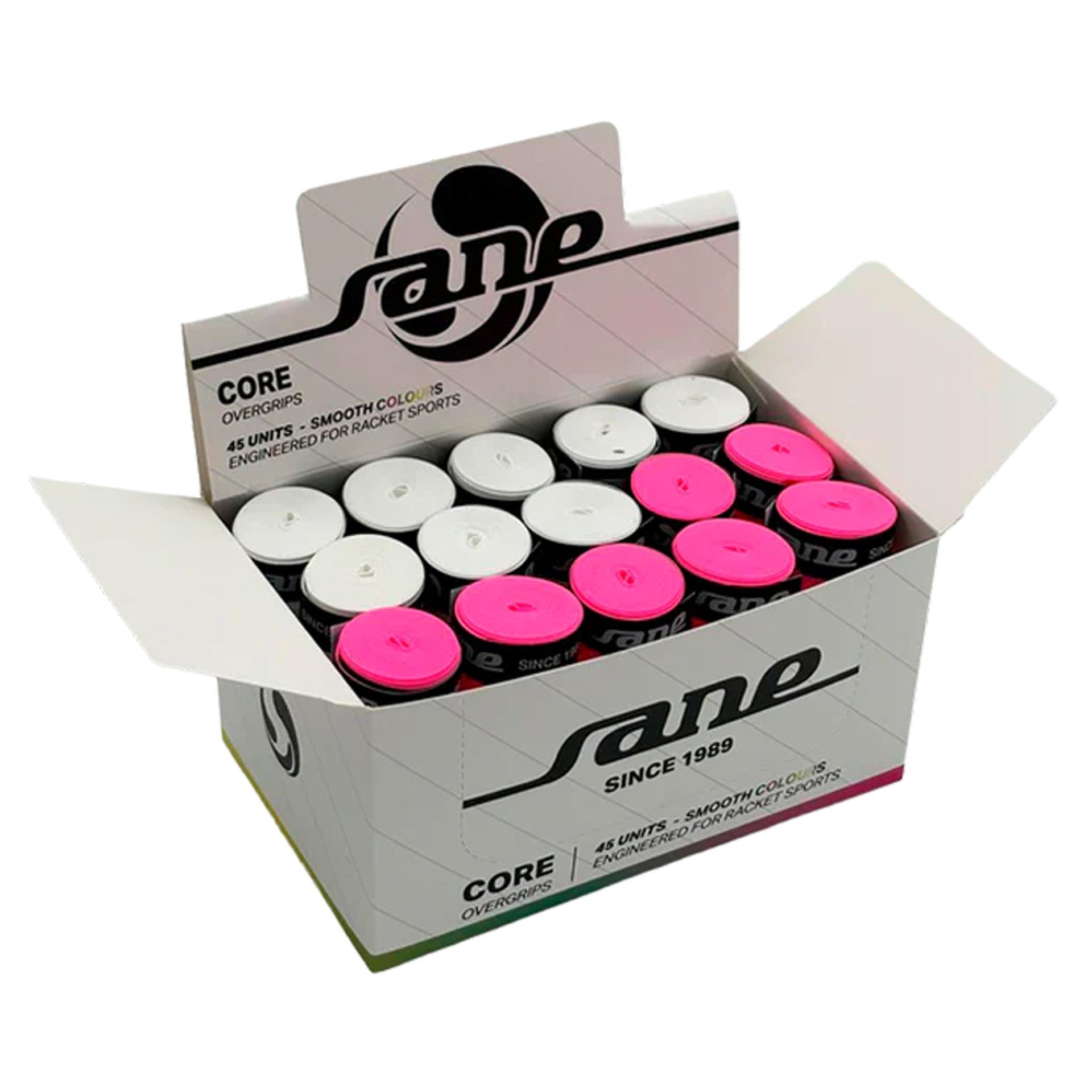 Box med 45 Sane Core Smooth Multicolor Overgrips