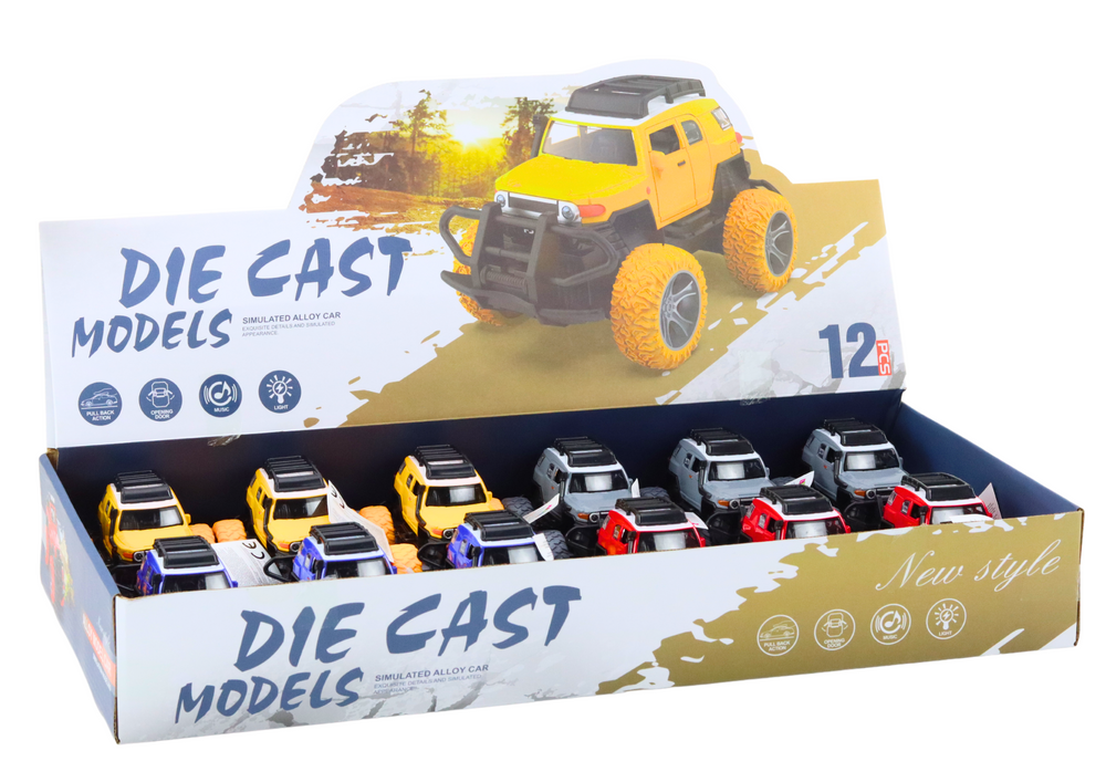 Off-road Car 1:32 Metal Rubber Wheels Lights Sounds Drive