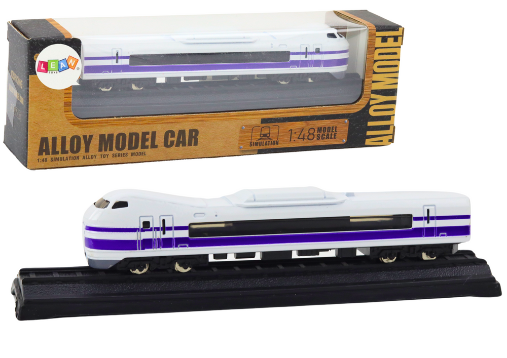Collector's Model Train Wagon 1:48 Metal White And Purple