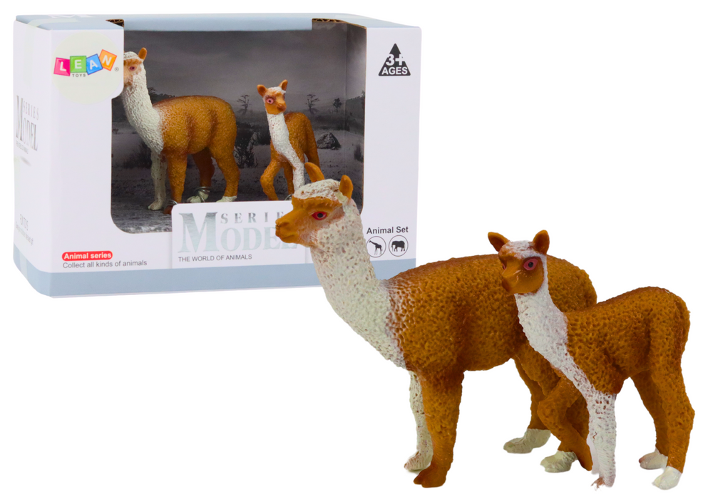 Figurine Adult Llama 8 Cm With A Young Llama 6 Cm Animals Of The World