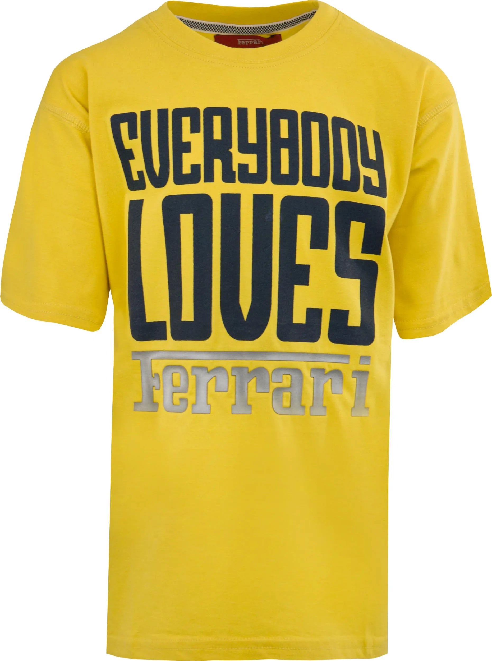 Camiseta infantil Ferrari Jr Todo mundo adora amarelo amarelo