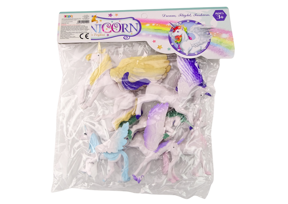 Set Of Unicorn Pegasus Figures White Magic 6 Pcs.