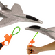 Styrofoam Fighter Plane With Slingshot Launcher Gray