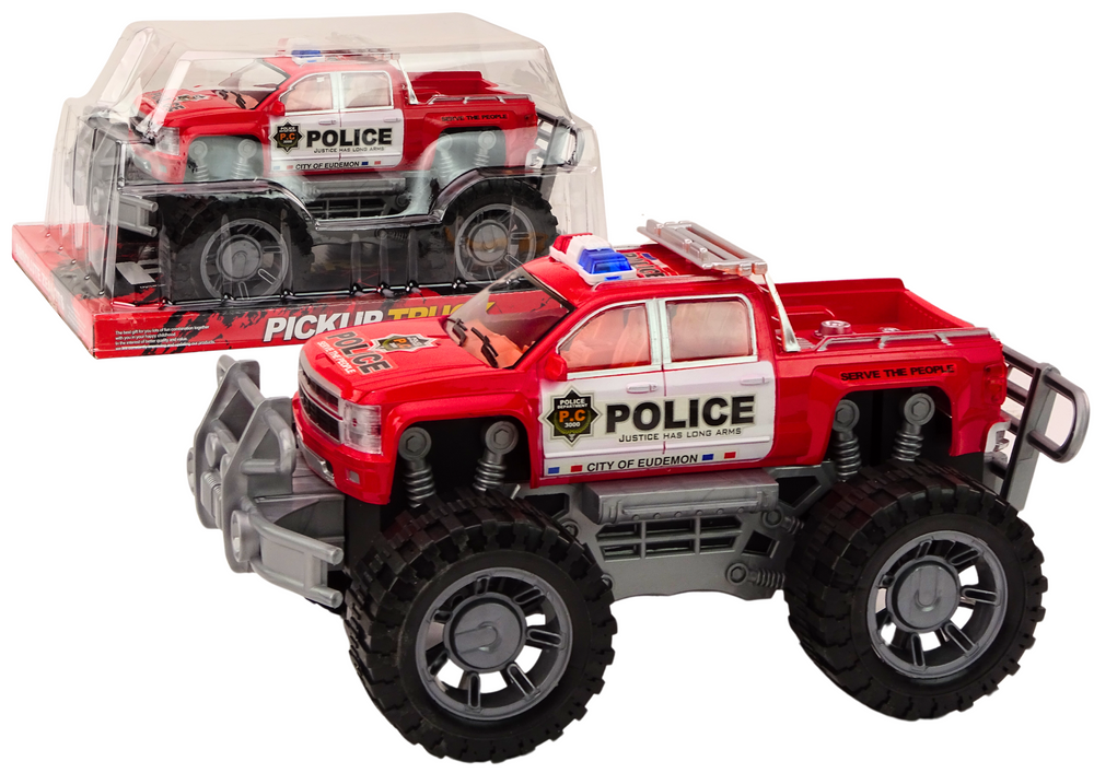 Police Car Pickup Red Off-road Police Car