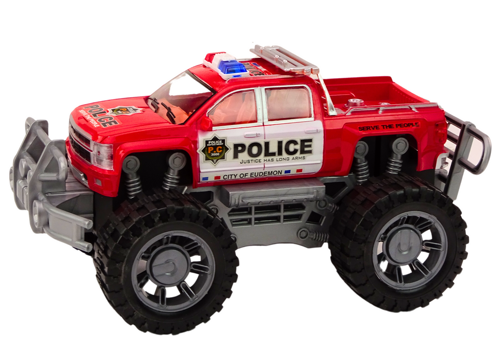 Polizeiauto-Pickup, rotes Gelände-Polizeiauto