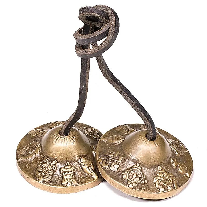 Tingsha cymbaler 8 symboler för välstånd - 247 G; 6,5 cm