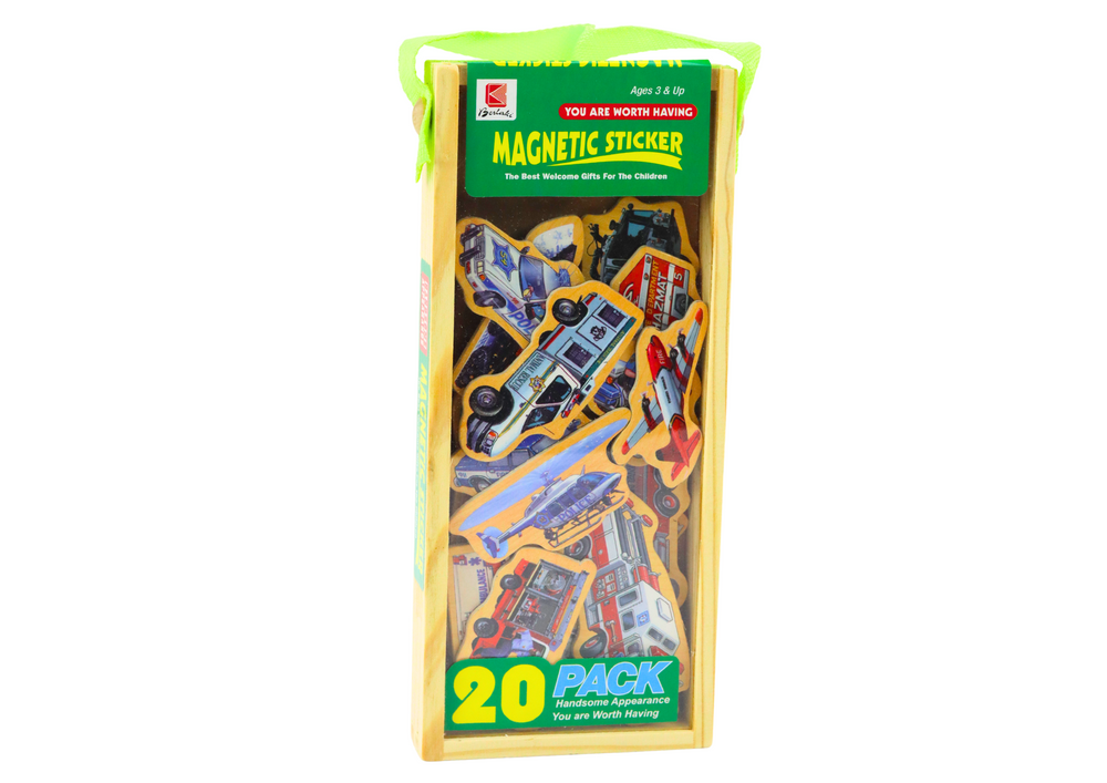 Set Of Wooden Magnets Vehicles Long Planes 20 Pieces