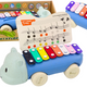 Hippopotamus Cymbals On Wheels Instrument For Children Colorful Educational