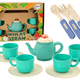 Set Of Tableware Cups Plates Cutlery Teapot 22 Pieces