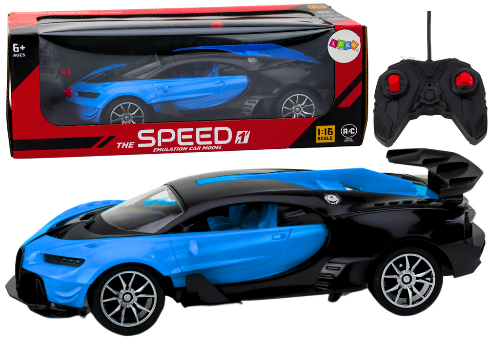 Sports Car Remote Controlled Auto Rc Blue 1:16