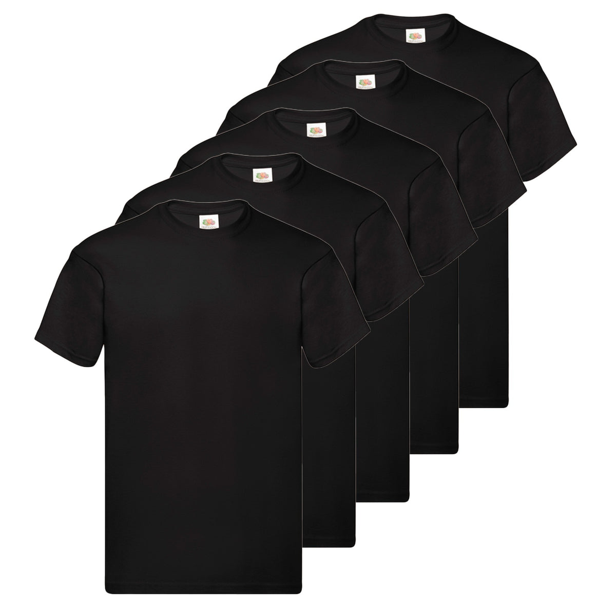 Pack Of 5 Fruit Of The Loom Original T-shirts Negro