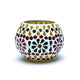 Mozaïek theelichthouder bloemen - set van 3 stuks - 7 cm