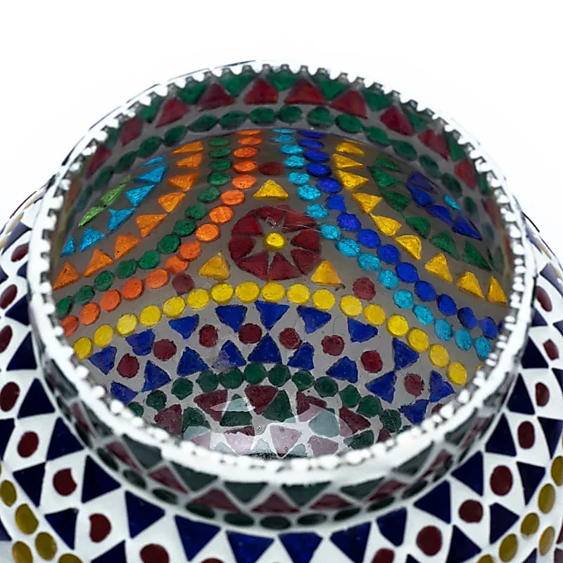 Sealbhóir Solais Tae Mósáic Ildath - 18cm