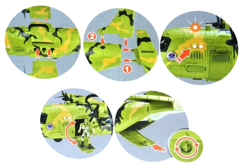 Huge Military Aircraft 55cm With Accessories