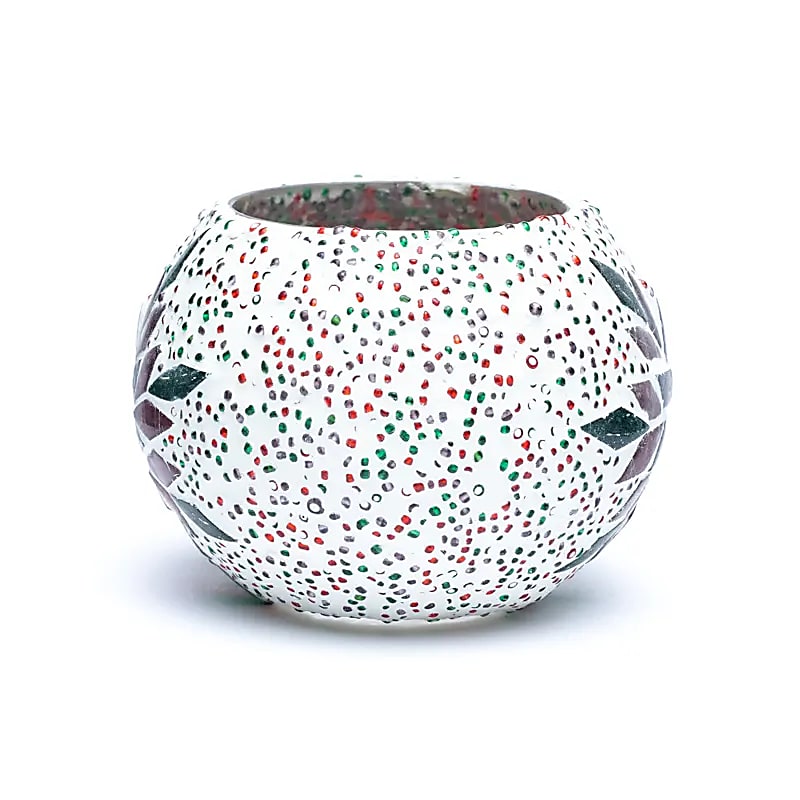 Mosaik värmeljushållare blad - 7,5 cm Set med 3 st