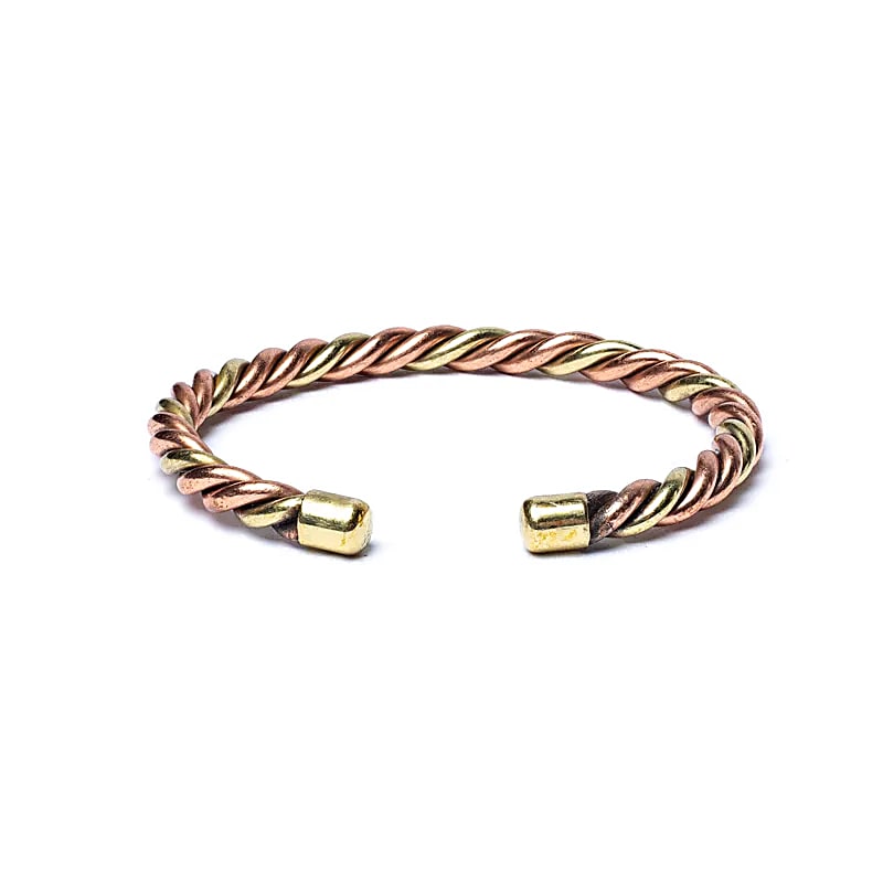 Twisted Armband Brons/guld Färg - 6,8cm Paket med 2 st