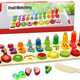 Educational Set Sorter Wooden Board Learning Mathematics Fruit