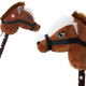 Plush Horse Head On A Stick Hobby Horse Dark Brown Shorthair Horse Sounds