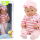 Baby Doll Striped Sweater Hat Scarf Pink