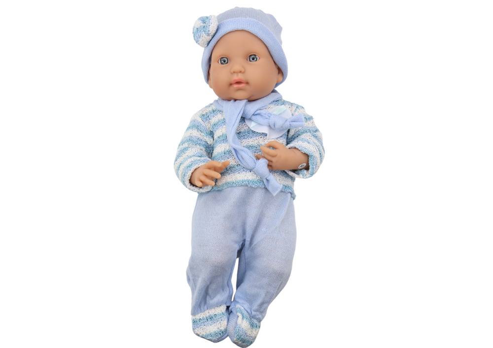 Baby Doll Striped Sweater Hat Blue Scarf