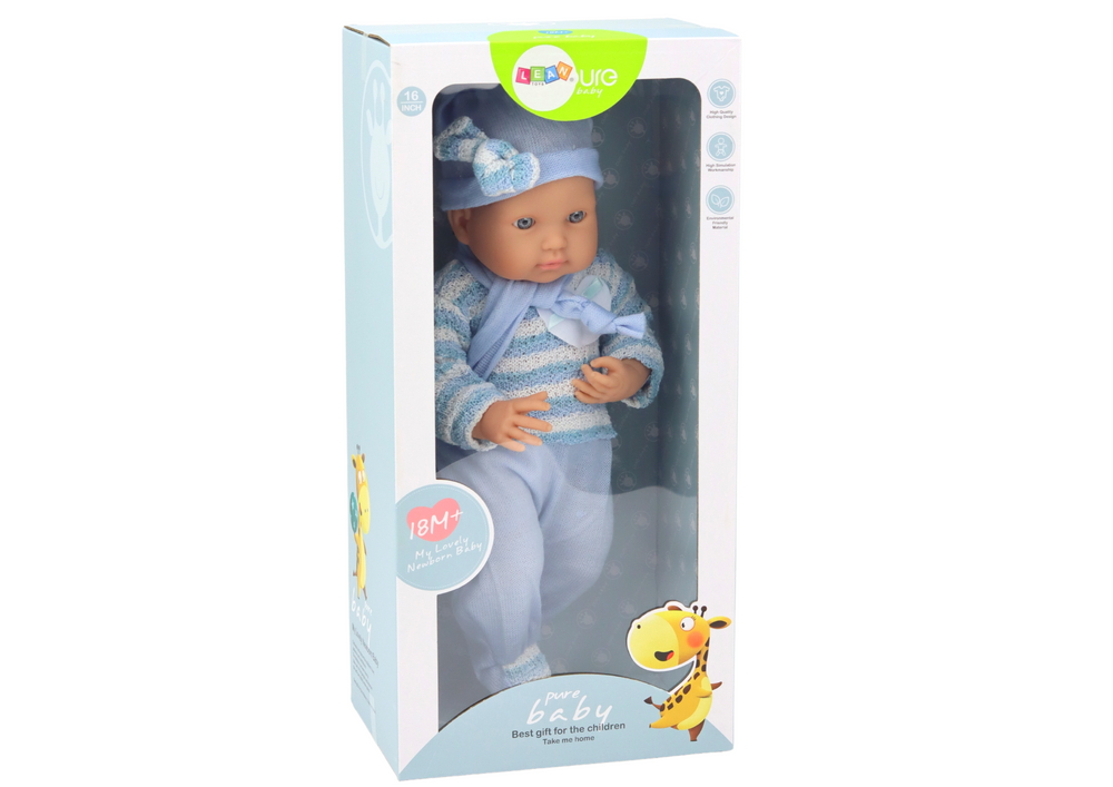 Baby Doll Striped Sweater Hat Blue Scarf