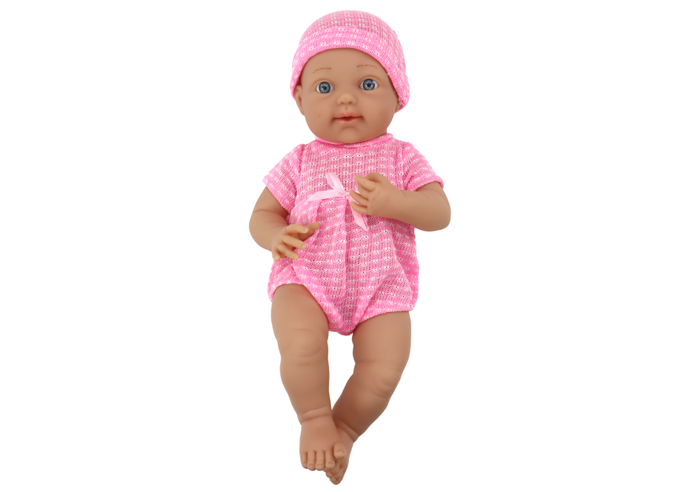 Baby Doll In Pink Clothes Hat Pacifier And Blanket