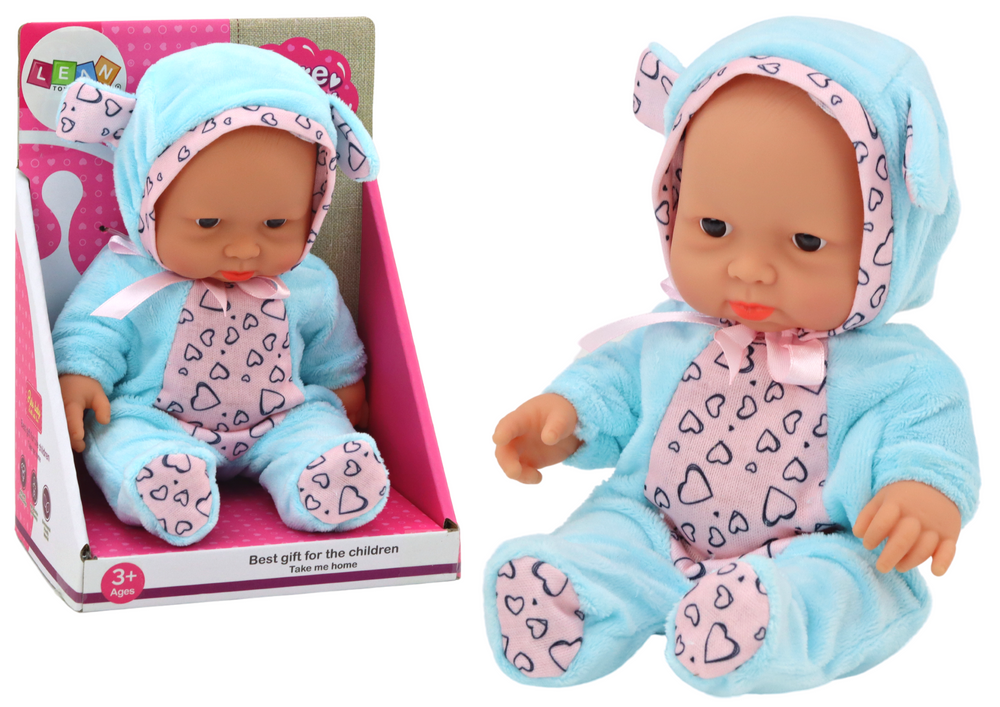 Small Baby Doll Clothes Hat Bow Ears Blue