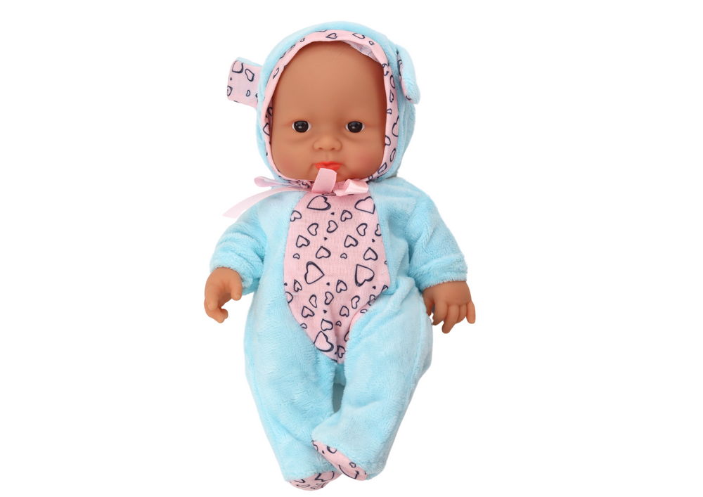 Small Baby Doll Clothes Hat Bow Ears Blue