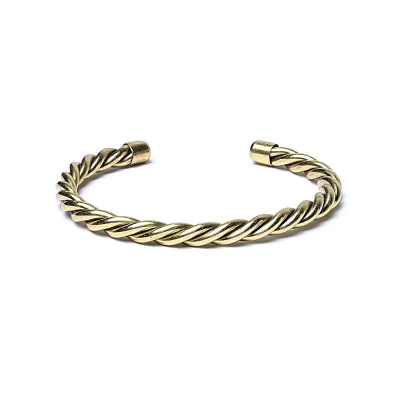 Pulsera Torcida Color Dorado - 7cm Paquete De 2 Piezas