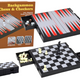 3in1 Game Set Magnetic Board Chess Checkers Backgammon