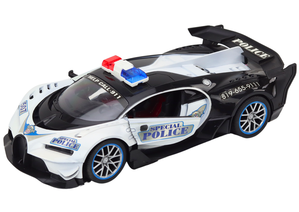 Remote Controlled Rc Police Car In 1:12 Scale White