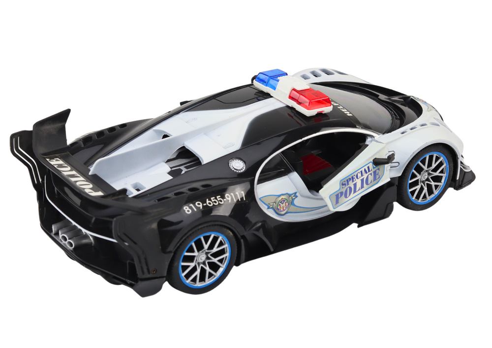 Remote Controlled Rc Police Car In 1:12 Scale White