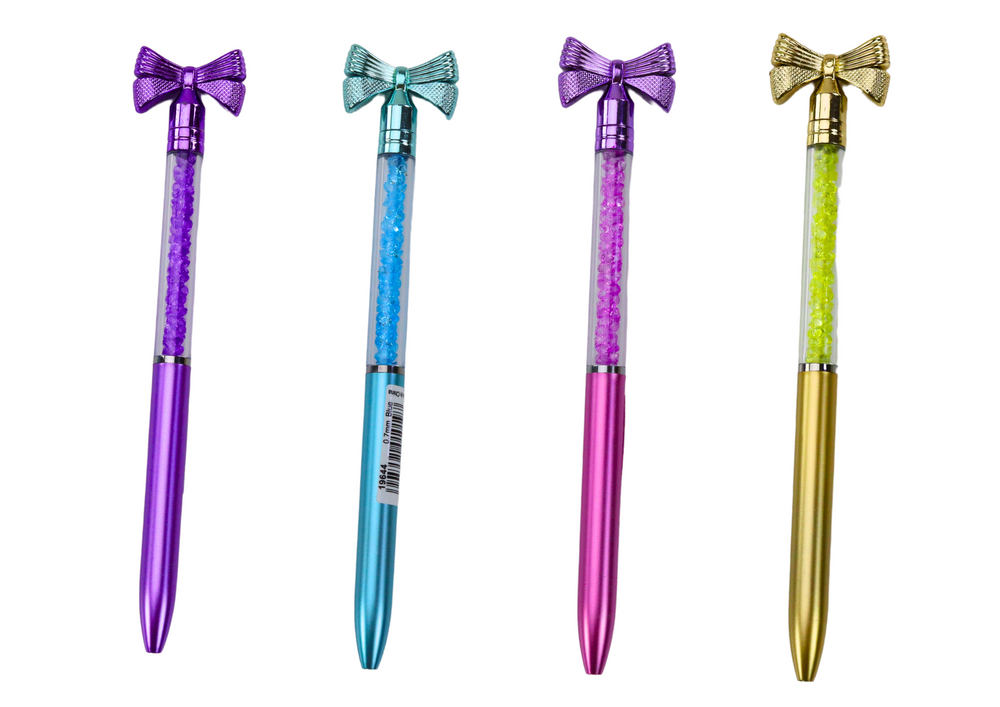 Ballpoint Pen With Bow Diamonds Blue Refill 0.7mm Mix