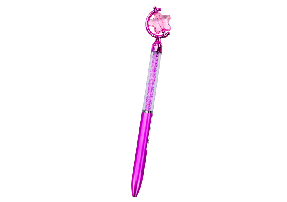 Ballpoint Pen With Star Diamonds Blue Refill 0.7mm Mix